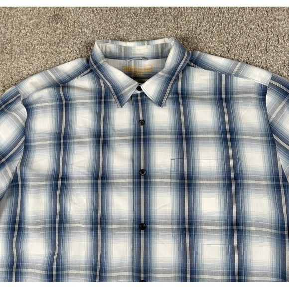 511 Tactical Shirt Mens Extra Large Blue Plaid  Button Up Snap Short Sleeve XL - Picture 2 of 8